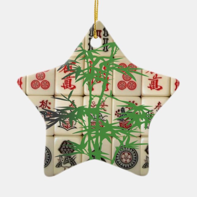 Ornamento De Cerâmica Azulejos Mahjong (Frente)