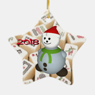 Ornamento De Cerâmica azulejos Mahjong