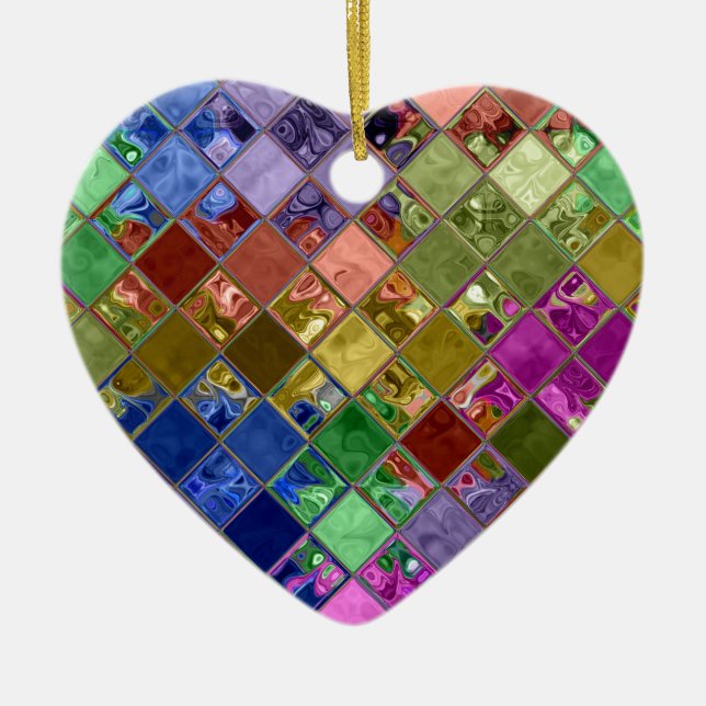 Ornamento De Cerâmica Azulejos Sparkle Arte Mosaica (Frente)