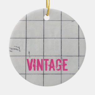 Ornamento De Cerâmica Azulejos White Vintage 80s 70s 60s versão retrô 