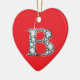Ornamento De Cerâmica "B" Diamond Bling em Red Ornament (Lateral)