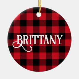 Ornamento De Cerâmica B Monograma - Letra Buffalo Check Photo