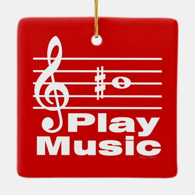 Ornamento De Cerâmica B Notação Musical Nítida (Verso)