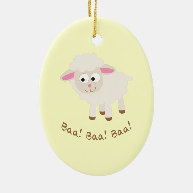 Ornamento De Cerâmica Baa! Baa! Baa! Lâmpada Pequena (Verso)