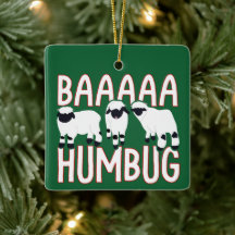 Baa Humbug Funny Valais Negogue Ovelha Natal