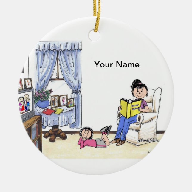 Ornamento De Cerâmica Babá, 1 Menina (Frente)