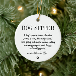Ornamento De Cerâmica Babá De Cachorro Moderna Personalizada Presente En