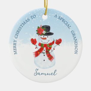Ornamento De Cerâmica Baby 1rua Snowman Ornament