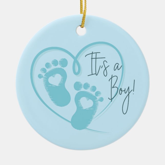 Ornamento De Cerâmica Baby Boy Ornament (Frente)