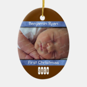 Ornamento De Cerâmica Baby Boy Primeiro Ornament Personalizado de Natal