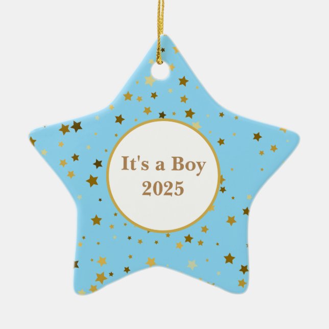 Ornamento De Cerâmica Baby Boy Star Ornament (Frente)