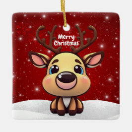 Ornamento De Cerâmica Baby Deer, Fawn, Doe 🦌 🎄Cute Merry Christmas