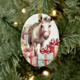 Ornamento De Cerâmica Baby Donkey Family Ornament, Donkey Adquiriu prese