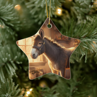 Ornamento De Cerâmica Baby Donkey Family Ornament, Donkey Adquiriu prese