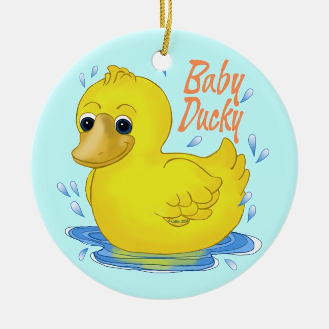 Ornamento De Cerâmica Baby Ducky (Frente)
