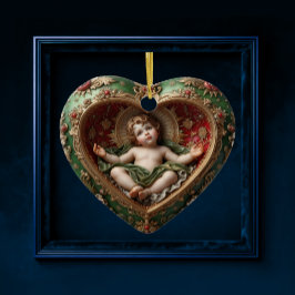 Ornamento De Cerâmica Baby Jesus Cradle of Light Ornament