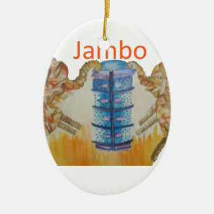 Ornamento De Cerâmica Baby Kids Jambo Jumbo Elephants Design