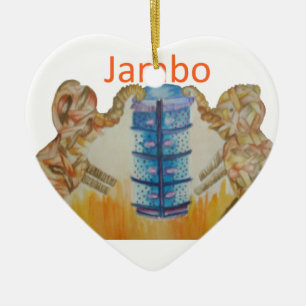 Ornamento De Cerâmica Baby Kids Jambo Jumbo Elephants Design