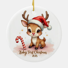 Ornamento De Cerâmica Baby’s First Christmas 2025 – Snowflake Ornament