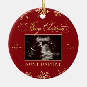Ornamento De Cerâmica Baby Sonograma Surprise Family Ultrasound Natal