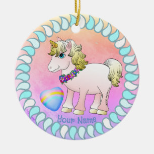 Ornamento De Cerâmica Baby Unicorn