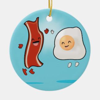 Ornamento De Cerâmica Bacon ama Ovos