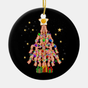 Ornamento De Cerâmica Bacon Árvore de Natal Ovo Superior Porco Sobrevoad