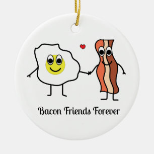 Ornamento De Cerâmica Bacon e Ovos melhores amigos animam meme do café d