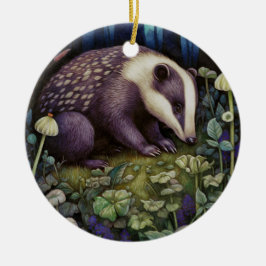 Ornamento De Cerâmica Badger da meia-noite