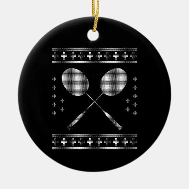 Ornamento De Cerâmica Badminton Christmas (Frente)