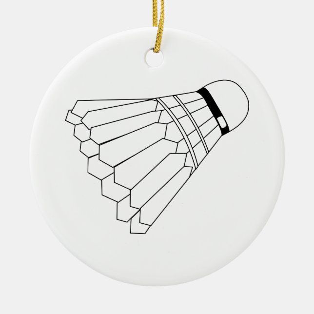 Ornamento De Cerâmica Badminton Shuttle (Frente)