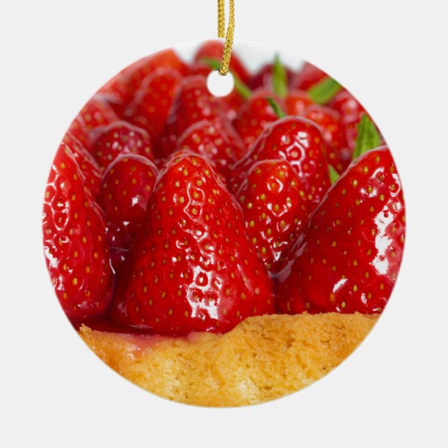Ornamento De Cerâmica Bagaço de morango com menta (Frente)