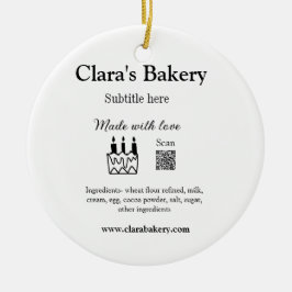 Ornamento De Cerâmica Bagaço de padaria adiciona ingredientes feitos com