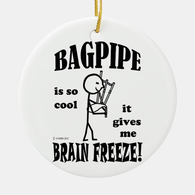 Ornamento De Cerâmica Bagpipe, Congelamento Cerebral (Frente)