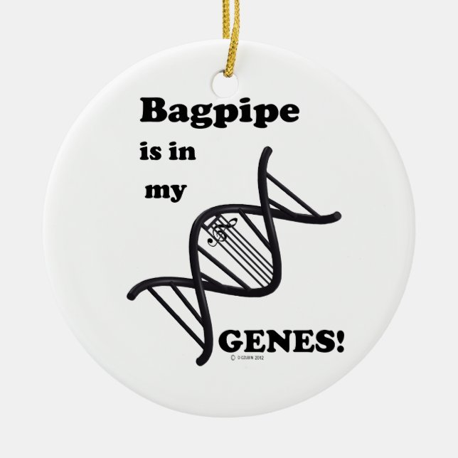 Ornamento De Cerâmica Bagpipe Está Em Meus Genes (Frente)