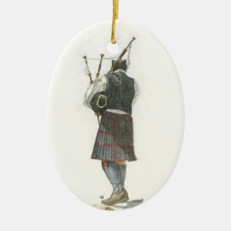 Ornamento De Cerâmica Bagpiper