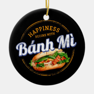 Ornamento De Cerâmica Baguette Vintage Vietnam Comida Banh Mi