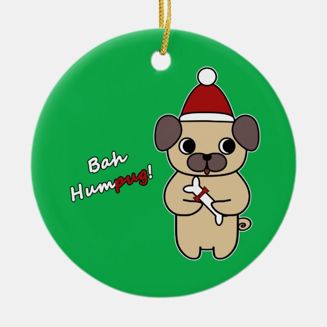 Ornamento De Cerâmica Bah Humpug! 1 (Frente)