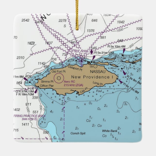 Ornamento De Cerâmica Bahamas da Ilha de Nova Providência (Verso)