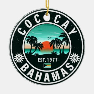 Ornamento De Cerâmica Bahamas das ilhas Coco Cay Vintage Souvenirs 80s