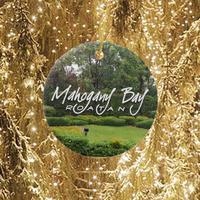 Ornamento De Cerâmica Baía de Mahogany, Roatan, Honduras (Criador carregado)