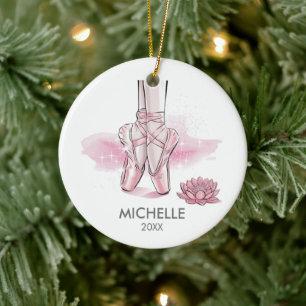 Ornamento De Cerâmica Bailarina dançarina de Natal personalizada