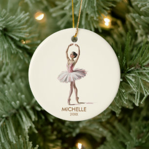 Ornamento De Cerâmica Bailarina dançarina de Natal personalizada   