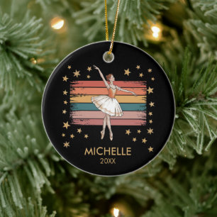 Ornamento De Cerâmica Bailarina dançarina de Natal personalizada
