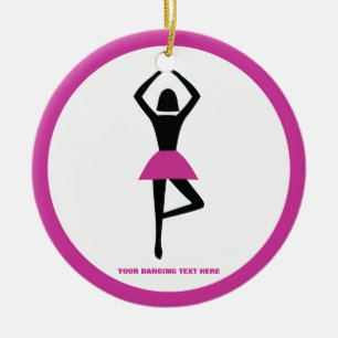 Ornamento De Cerâmica bailarina preta, rosa quente, costume