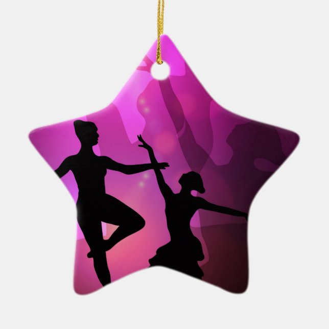 Ornamento De Cerâmica Bailarinos de Ballet (Frente)