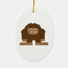 Ornamento De Cerâmica Baita Bigfoot fofo