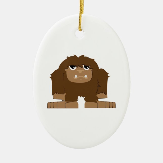 Ornamento De Cerâmica Baita Bigfoot fofo (Frente)