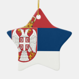 Ornamento De Cerâmica Baixo custo! Bandeira de Serbia