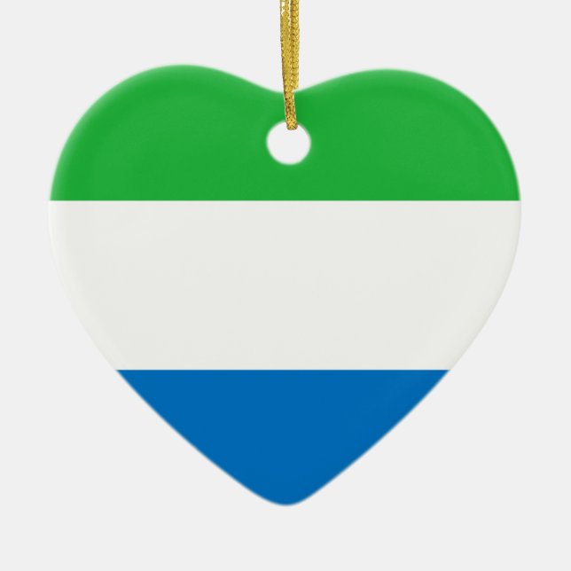 Ornamento De Cerâmica Baixo custo! Bandeira do Sierra Leone (Frente)